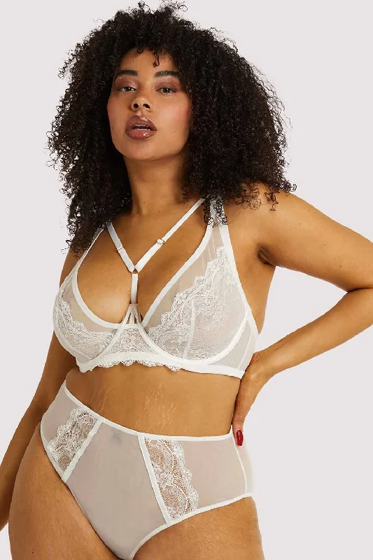 Bra with an anti - itch lining for added comfort​ Leslie White High Apex Bra