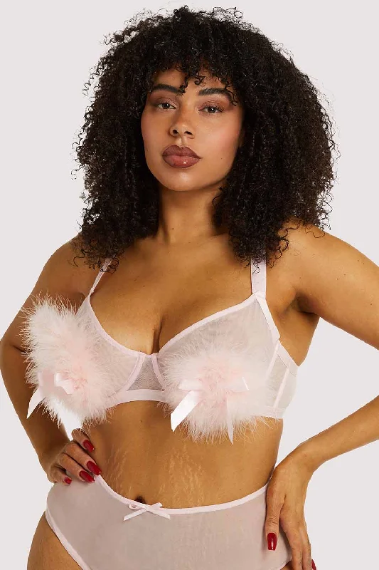 Bra with anti - bacterial properties for a hygienic fit​ Marina Pink Feather Bra