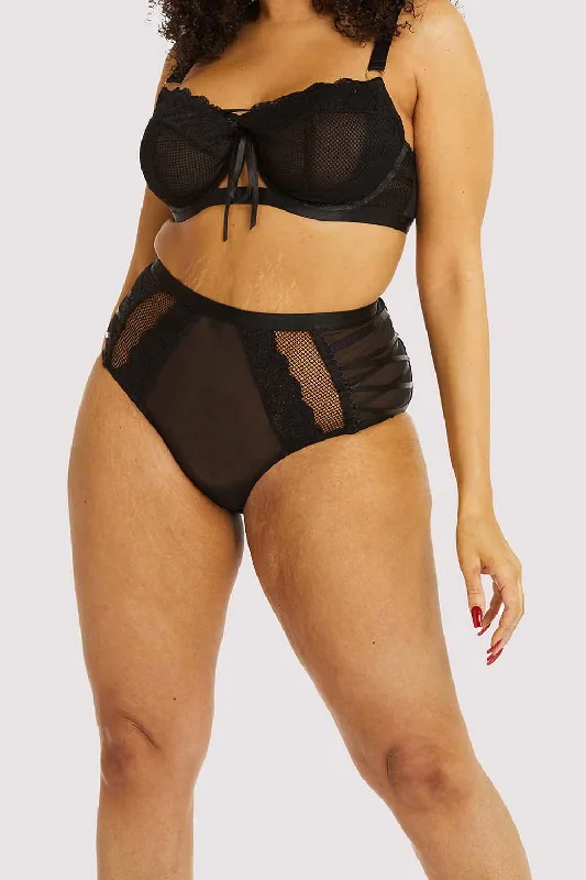 Bra with a plus - size underbust band for a secure fit Ericka Black High Waist Brief Bra with a plus - size underbust band for a secure fit Ericka Black High Waist Brief