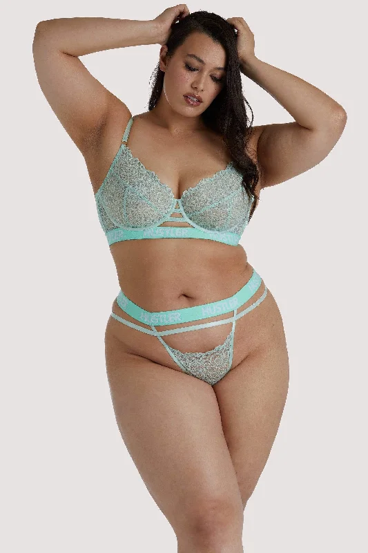 Bra with a balconette style for a flirty neckline​ Branded Mint Curve Lace Bra