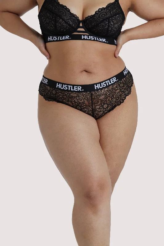 Demi - cup bras for a sexy and revealing look Hustler Branded Black Curve Lace Brief Demi - cup bras for a sexy and revealing look Hustler Branded Black Curve Lace Brief