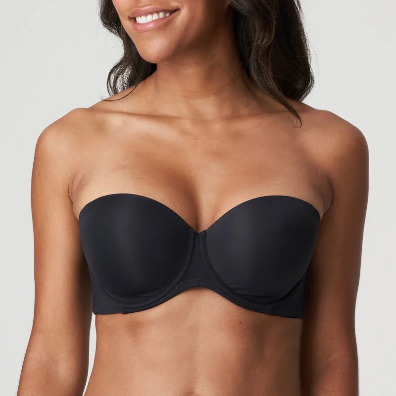 Bra with a polyester - lined cup for durability and moisture - wicking​ Prima Donna Figuras Charcoal Padded Strapless Bra 0263258