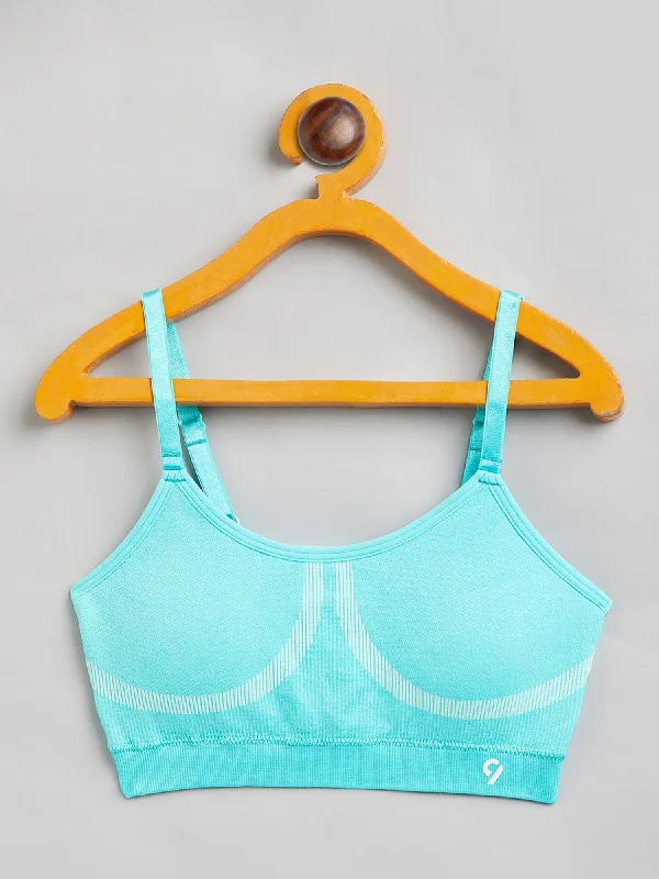 Minimizer bras to reduce the appearance of breast size C9 Airwear Ribbed Bra for Girl - Cyan Minimizer bras to reduce the appearance of breast size C9 Airwear Ribbed Bra for Girl - Cyan