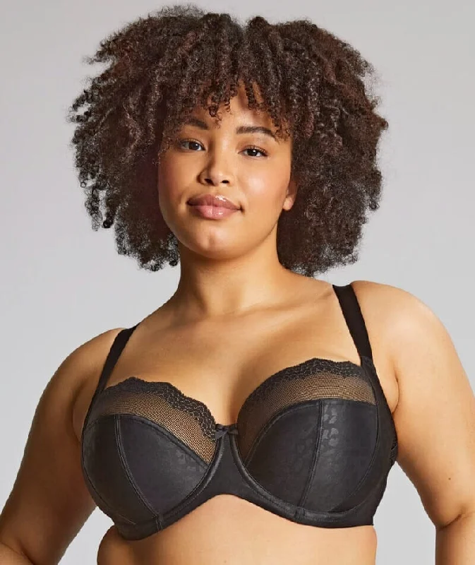 plunge bras for low cut topsSculptresse Esme Underwired Balconnet Bra - Black Animal
