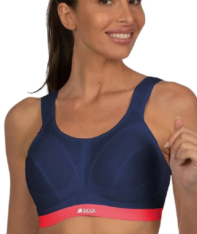 balconette bras for a sexy necklineShock Absorber Active D+ Classic Support Sports Bra - Navy/Red