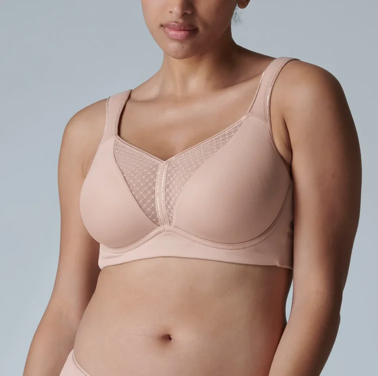 Bra with a plus - size wireless option for comfort Simone Perele Harmony Yogi Pink Sports Bra 1SA262 Bra with a plus - size wireless option for comfort Simone Perele Harmony Yogi Pink Sports Bra 1SA262