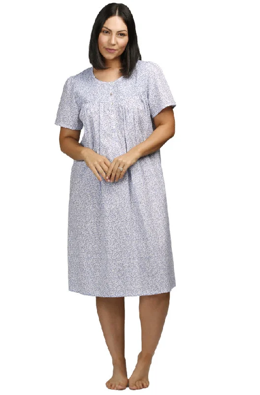 padded bras for added volumeDitsy Short Sleeve Cotton Nightie (Blue)
