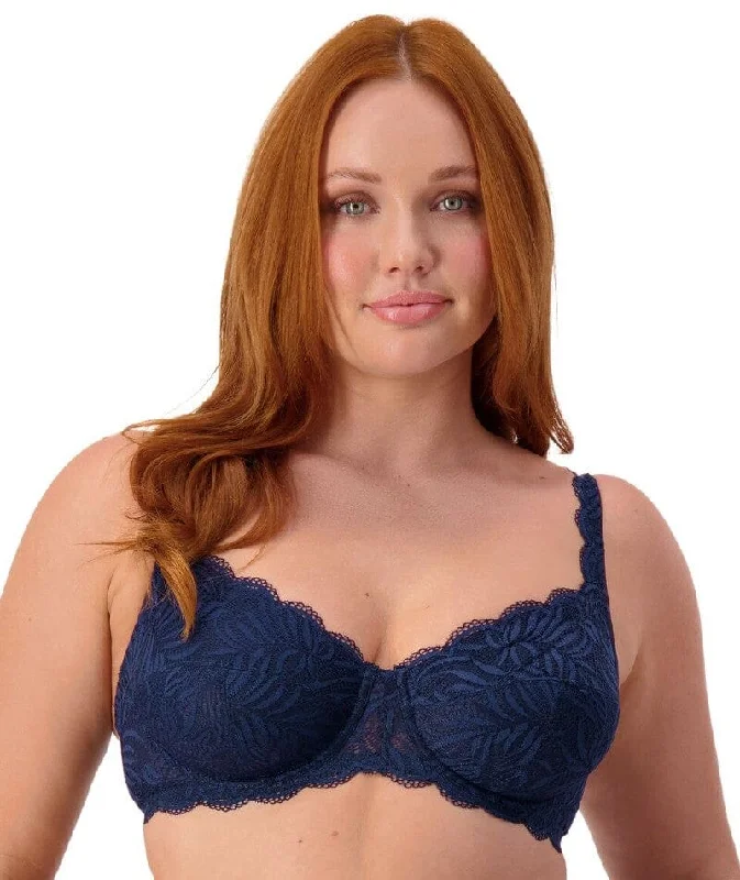 plus size convertible bras for flexibilityTriumph Essential Lace Balconette Bra - Navy Blue