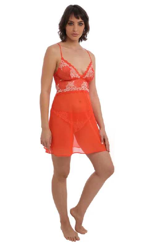 moisture wicking sports bras for sweaty workoutsLace Perfection Chemise (Fiesta)