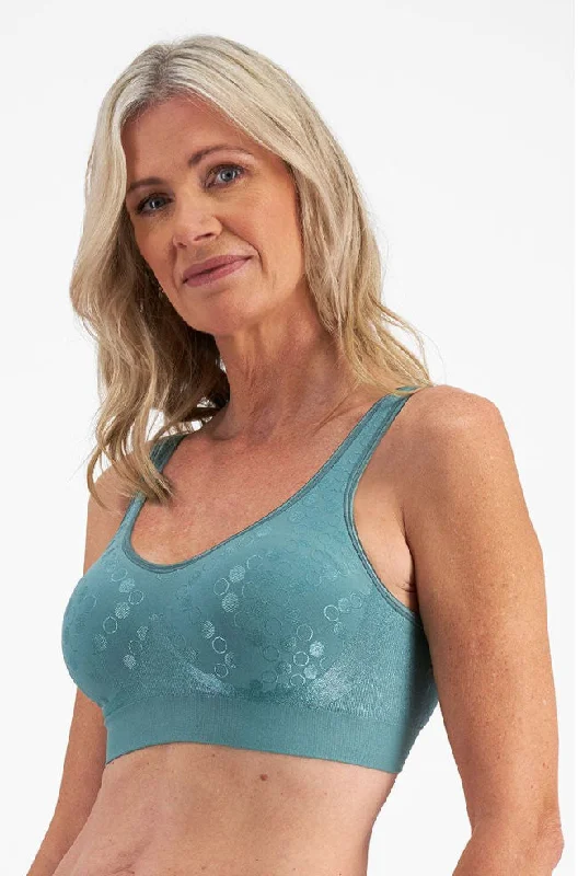 seamless sports bras for minimal chafingFlex Fit Contour Wirefree  Bra (Teal)
