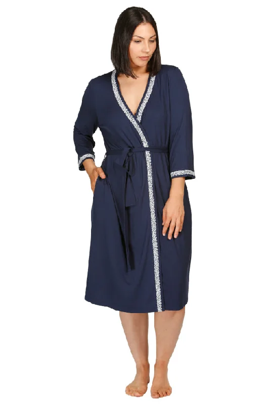 minimizer plus size bras for curvy figuresConfetti Lace Robe (Navy)