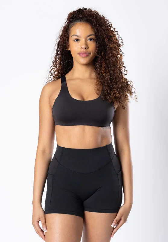 hypoallergenic women sport bra for sensitive skinFeatherKnit Fast Track Bra Black