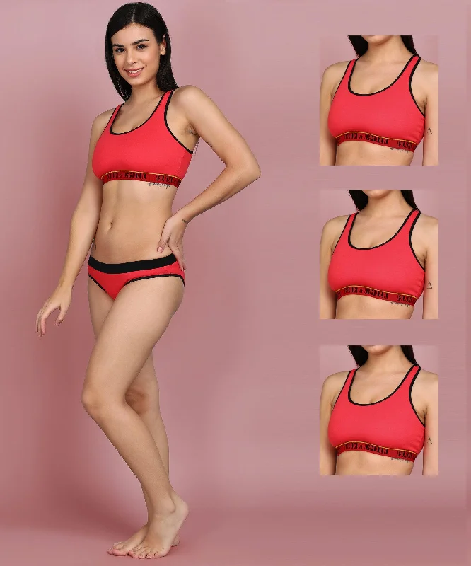 sleep women sport bra for comfortable restWomens Non Padded FLIXCHILL Combo Sports Bra (Pack of 3)