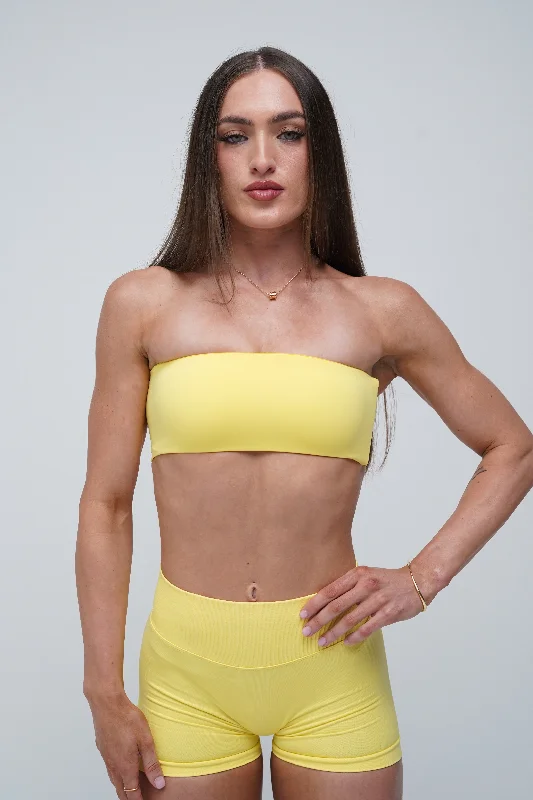 moisture wicking sports bras for sweaty workoutsBandeau - Yellow