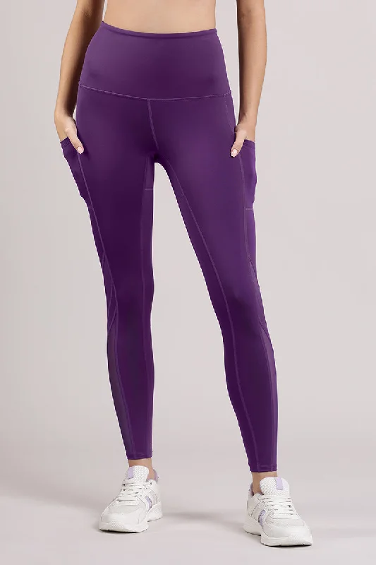 seamless t - shirt bras for everyday wearEnergize Panelled Tights - Imperial Purple
