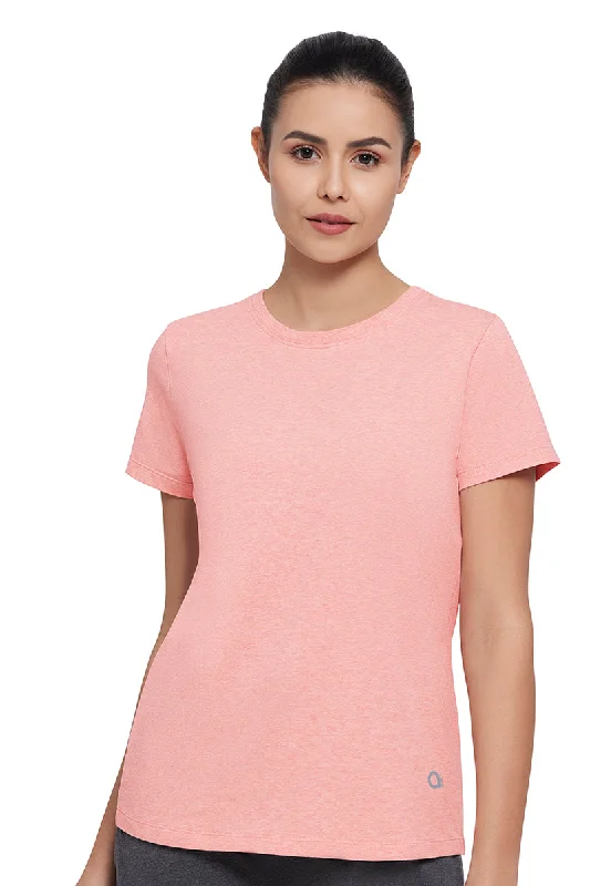 bralette sports bras for light exerciseEssential Crew Neck Tee - Peach Blossom Marl