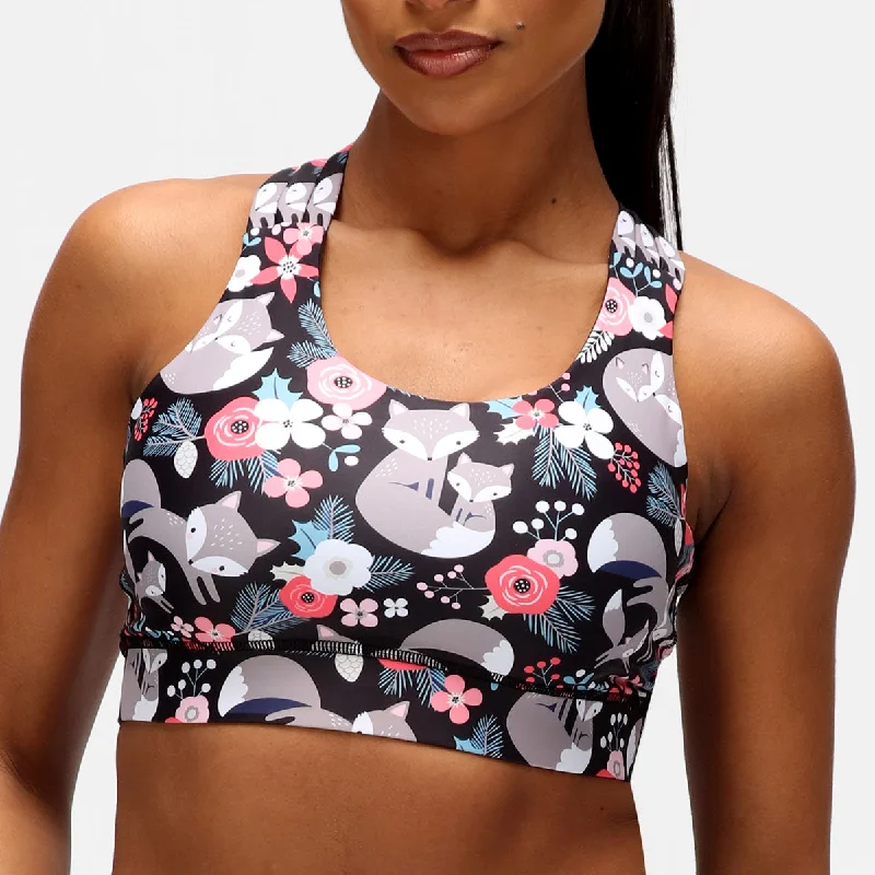 moisture wicking convertible brasFoxy Floral Cross Back Bra