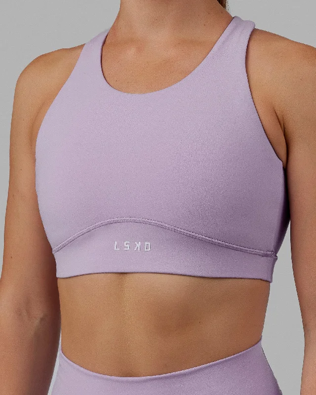 minimizer plus size bras for curvy figuresFusion Sports Bra - Pale Lilac