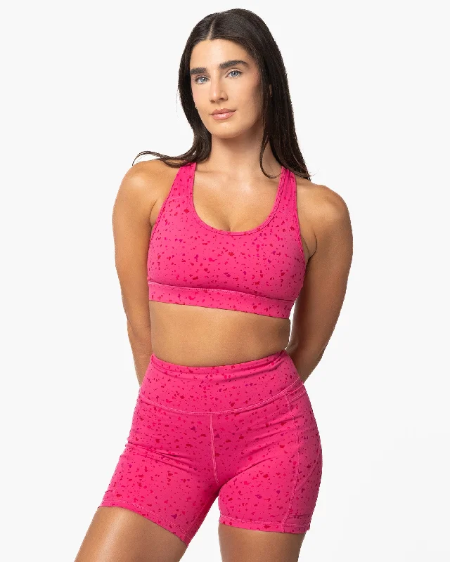 seamless t - shirt bras for everyday wearLux Sarah Sports Bra - Hibiscus Terrazzo