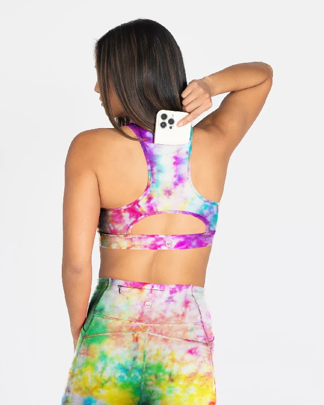 full cup bras for complete coverageLux Sarah Sports Bra - Rainbow Tie Dye