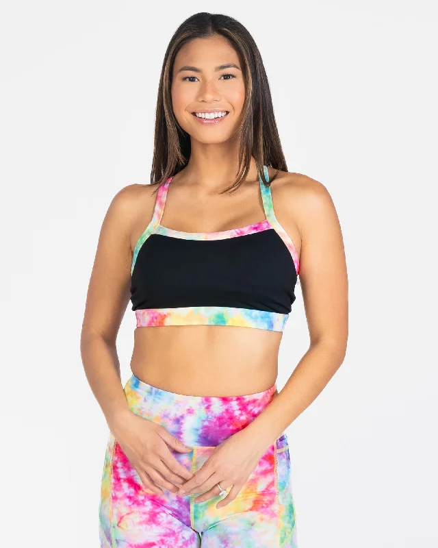 padded wireless bras for light supportMeredith Bra - Rainbow Tie Dye