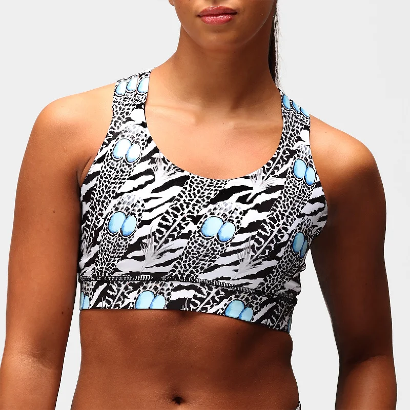 padded wireless bras for light supportMonochrome Quill Cross Back Bra