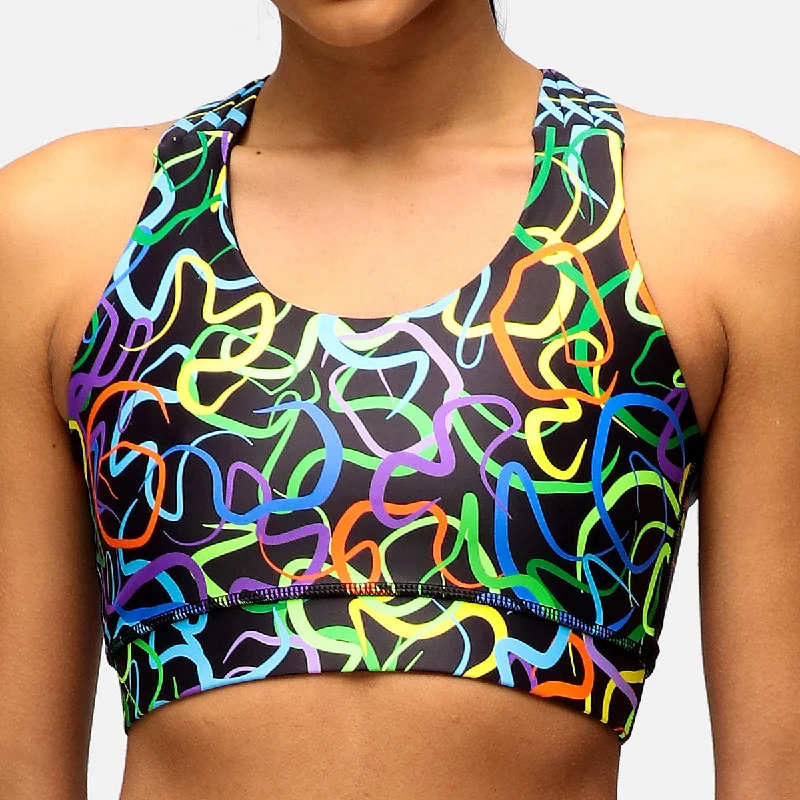 supportive sports bras for runningNeon Noodles Cross Back Bra