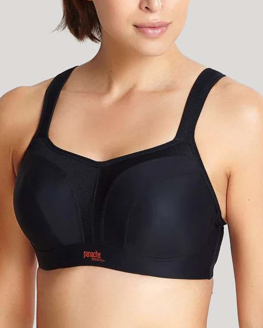 moisture wicking sleep bras for hot sleepersPanache Core Wired Sports Bra - 5021 - Black