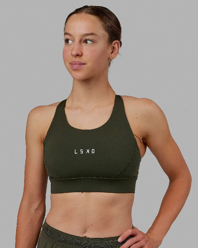 plus size bras with good supportPropel Sports Bra - Forest Night