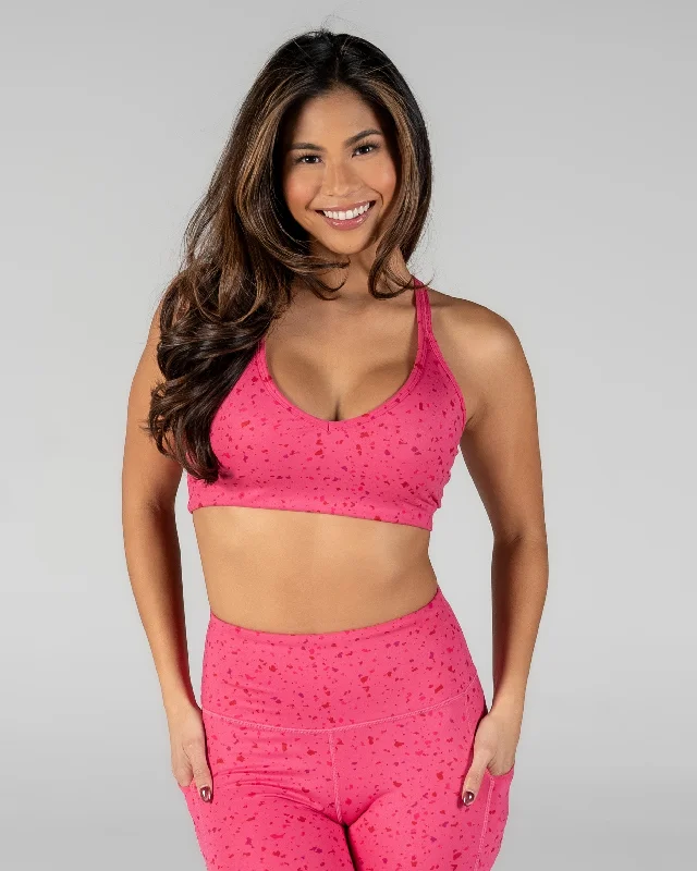 moisture wicking convertible brasSkin Move Bra - Hibiscus Terrazzo